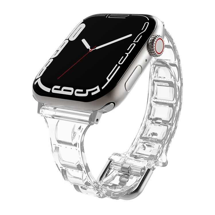 For Apple Watch 8 45mm Cube Airbag Clear TPU Watch Band(Transparent) - Watch Bands by PMC TechLife | Online Shopping South Africa | PMC TechLife