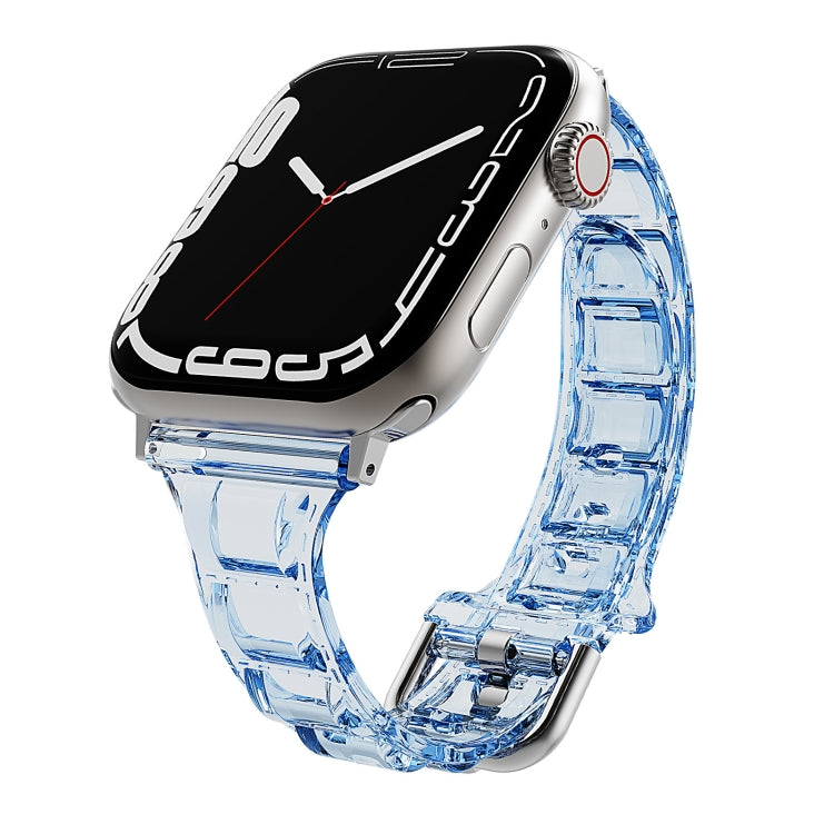 For Apple Watch SE 44mm Cube Airbag Clear TPU Watch Band(Blue) - Watch Bands by PMC TechLife | Online Shopping South Africa | PMC TechLife