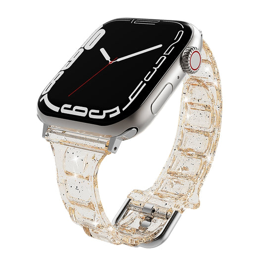 For Apple Watch 5 44mm Cube Airbag Clear TPU Watch Band(Gold) - Watch Bands by PMC Jewellery | Online Shopping South Africa | PMC Jewellery