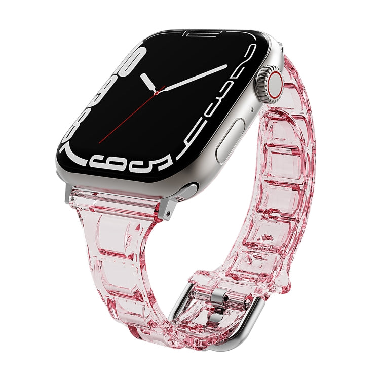 For Apple Watch 4 40mm Cube Airbag Clear TPU Watch Band(Red) - Watch Bands by PMC TechLife | Online Shopping South Africa | PMC TechLife