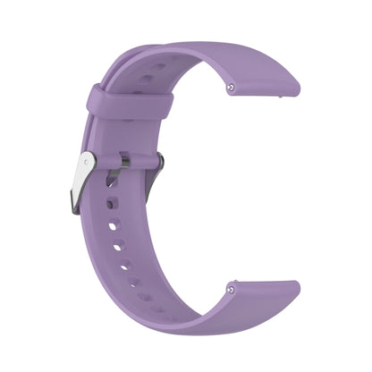 For Huawei Watch 4 / Watch 4 Pro Solid Color Silicone Stainless Steel Silver Buckle Watch Band(Light Purple) - Watch Bands by PMC Jewellery | Online Shopping South Africa | PMC Jewellery