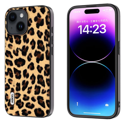 For iPhone 15 Plus ABEEL Black Edge Leopard Phone Case(Leopard Print) - iPhone 15 Plus Cases by PMC Jewellery | Online Shopping South Africa | PMC Jewellery