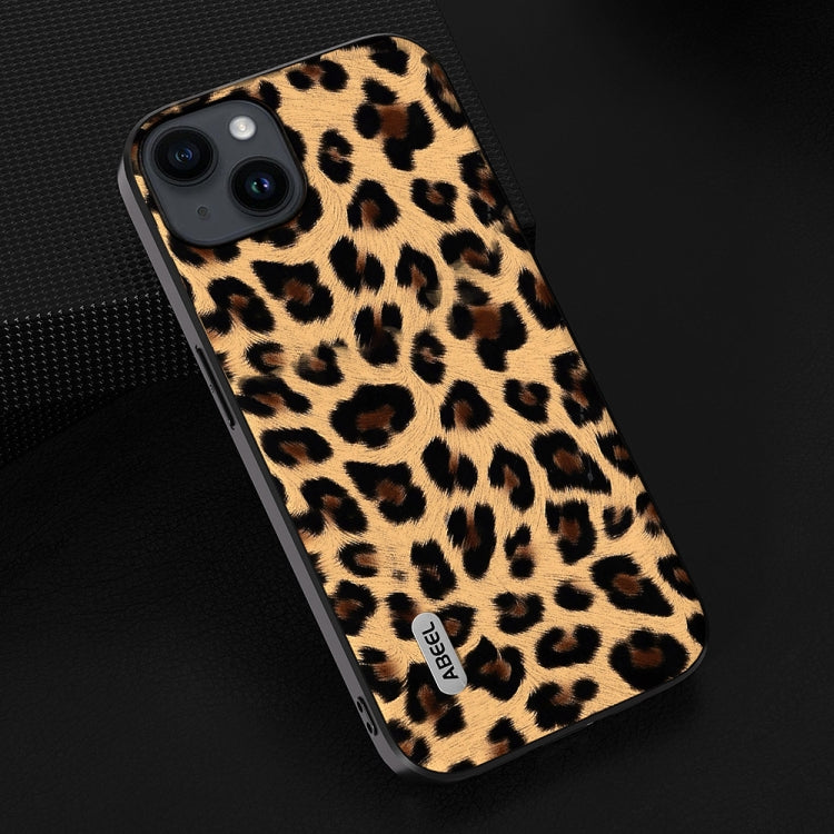 For iPhone 15 Plus ABEEL Black Edge Leopard Phone Case(Leopard Print) - iPhone 15 Plus Cases by PMC Jewellery | Online Shopping South Africa | PMC Jewellery