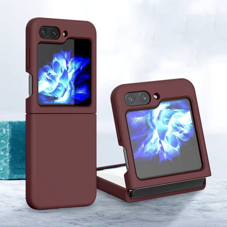 For Samsung Galaxy Z Flip5 Silicone Skin Feel Folding Phone Case(Plum) - free shipping - PMC TechLife - Order now!
