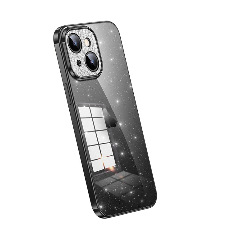 For iPhone 13 SULADA Electroplated Transparent Glittery TPU Phone Case(Black) - free shipping - PMC TechLife - Order now!