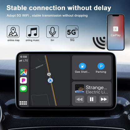 USB + USB-C / Type-C Wired to Wireless Carplay Adapter for iPhone(White) - Bluetooth Adapters by PMC Jewellery | Online Shopping South Africa | PMC Jewellery