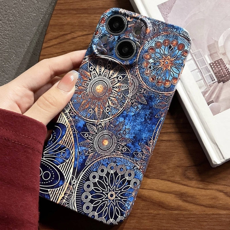 For iPhone 14 Plus Painted Pattern Precise Hole PC Phone Case(Abstract Flower) - iPhone 14 Plus Cases by PMC Jewellery | Online Shopping South Africa | PMC Jewellery