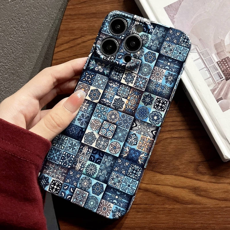 For iPhone 14 Pro Max Painted Pattern Precise Hole PC Phone Case(Green Plaid) - free shipping - PMC TechLife - Order now!