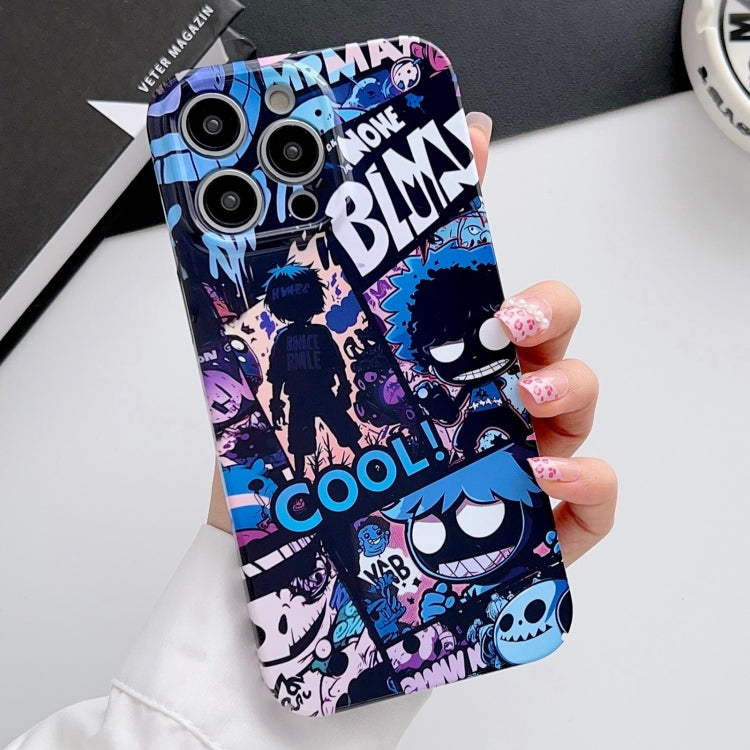 For iPhone 11 Pro Painted Pattern Precise Hole PC Phone Case(Purple Comics) - iPhone 11 Pro Cases by PMC TechLife | Online Shopping South Africa | PMC TechLife