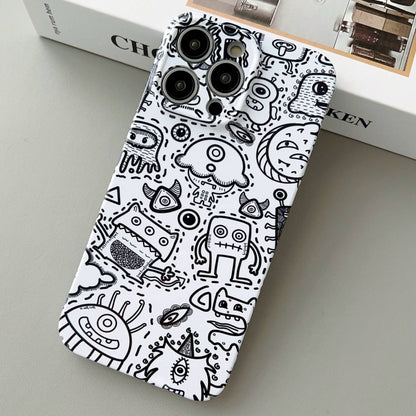 For iPhone 11 Pro Painted Pattern Precise Hole PC Phone Case(Block Monster) - iPhone 11 Pro Cases by PMC Jewellery | Online Shopping South Africa | PMC Jewellery