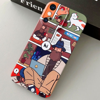 For iPhone XS Max Painted Pattern Precise Hole PC Phone Case(Holiday Uncle) - More iPhone Cases by PMC Jewellery | Online Shopping South Africa | PMC Jewellery