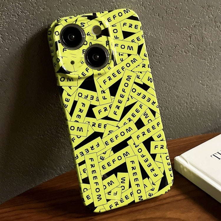 For iPhone 15 Painted Pattern Precise Hole PC Phone Case(Green Label) - iPhone 15 Cases by PMC TechLife | Online Shopping South Africa | PMC TechLife