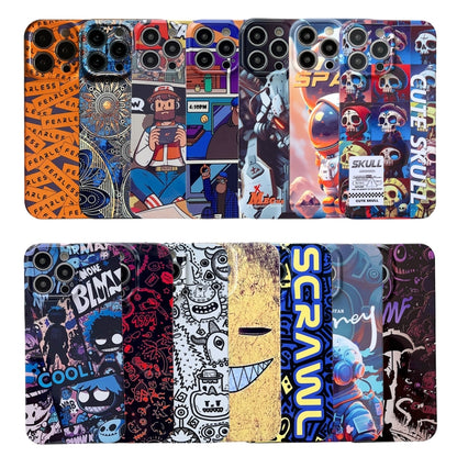 For iPhone 12 Pro Painted Pattern Precise Hole PC Phone Case(Blue Paint Astronaut) - iPhone 12 / 12 Pro Cases by PMC Jewellery | Online Shopping South Africa | PMC Jewellery