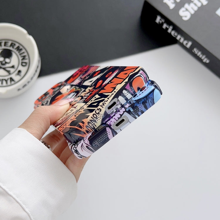 For iPhone 12 Pro Max Painted Pattern Precise Hole PC Phone Case(Working Comics) - iPhone 12 Pro Max Cases by PMC TechLife | Online Shopping South Africa | PMC TechLife