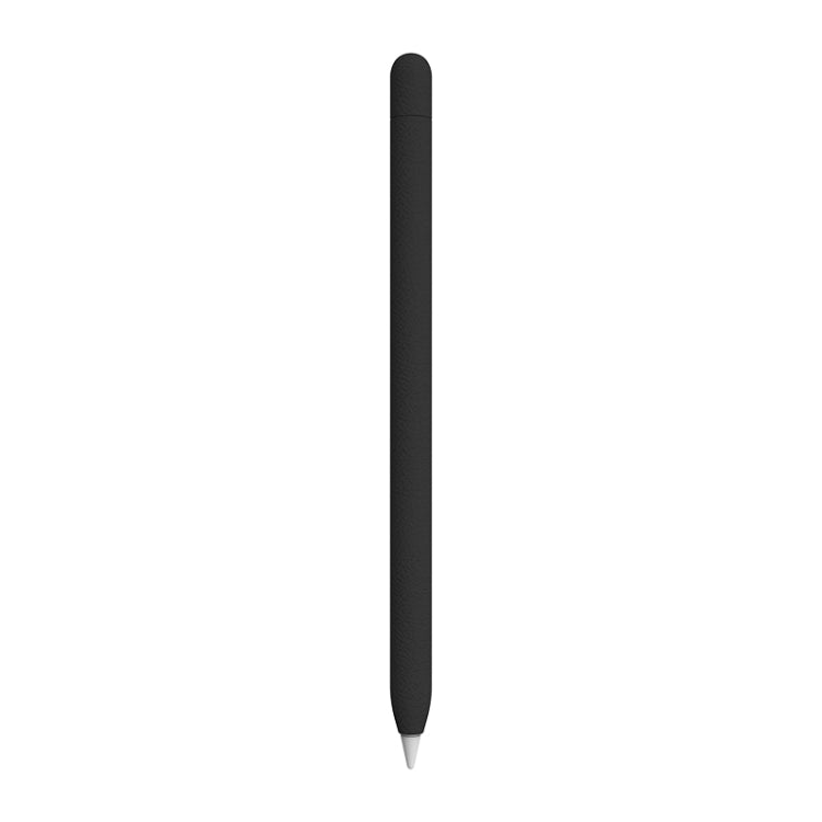For Apple Pencil 1 LOVE MEI Frosted Leather Texture Silicone Protective Pen Case(Black) - Pencil Accessories by LOVE MEI | Online Shopping South Africa | PMC Jewellery