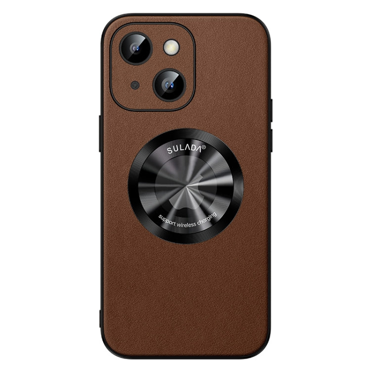 For iPhone 15 SULADA Microfiber Leather MagSafe Magnetic Phone Case(Brown) - iPhone 15 Cases by SULADA | Online Shopping South Africa | PMC TechLife | Buy Now Pay Later Mobicred