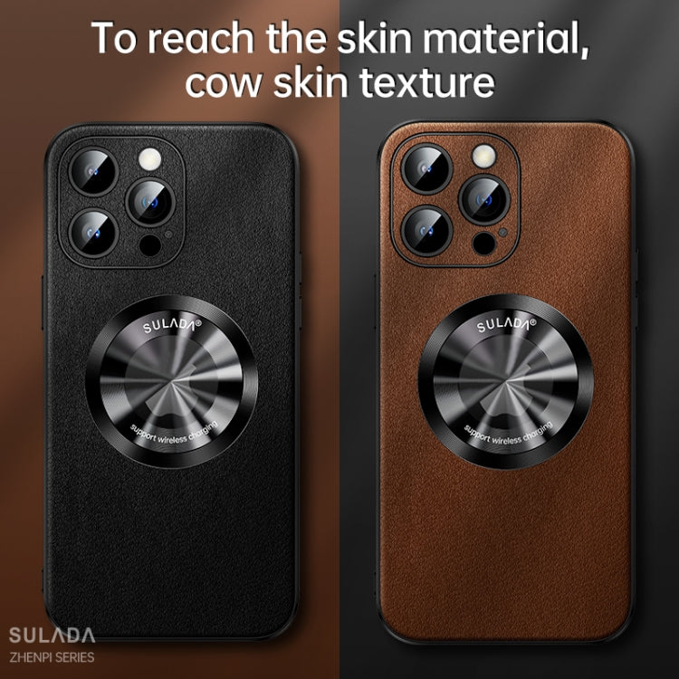 For iPhone 15 SULADA Microfiber Leather MagSafe Magnetic Phone Case(Brown) - iPhone 15 Cases by SULADA | Online Shopping South Africa | PMC Jewellery