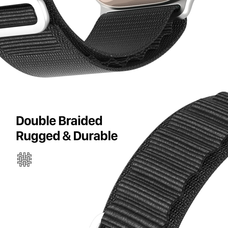 For Apple Watch Series 8 45mm  DUX DUCIS GS Series Nylon Loop Watch Band(Black) - Watch Bands by DUX DUCIS | Online Shopping South Africa | PMC TechLife | Buy Now Pay Later Mobicred