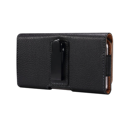 For 6.7-6.9 inch Phone Litchi Texture Iron Clip Back Buckle Waist-mounted Phone Case Horizontal Plate(Black) - More Brand by PMC Jewellery | Online Shopping South Africa | PMC Jewellery