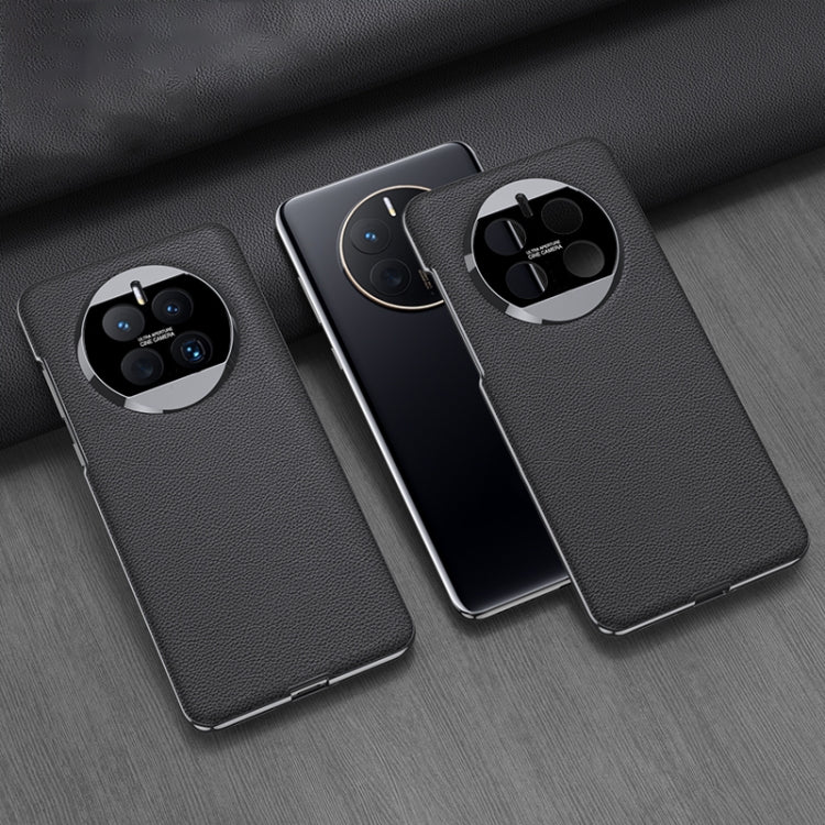 For Huawei Mate 50 Pro GKK Electroplating Leather Surface Phone Case(Black) - Huawei Cases by GKK | Online Shopping South Africa | PMC TechLife