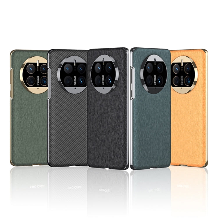 For Huawei Mate 50 Pro GKK Electroplating Leather Surface Phone Case(Black) - Huawei Cases by GKK | Online Shopping South Africa | PMC TechLife
