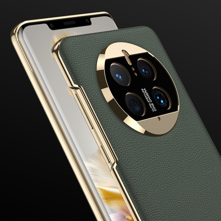 For Huawei Mate 50 Pro GKK Electroplating Leather Surface Phone Case(Black) - Huawei Cases by GKK | Online Shopping South Africa | PMC TechLife