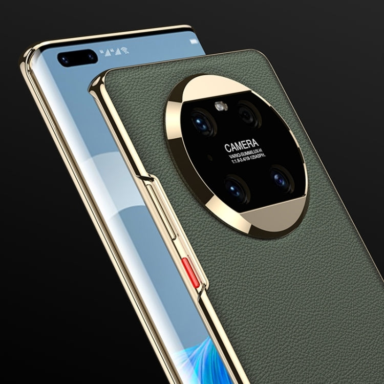For Huawei Mate 40 GKK Electroplating Leather Surface Phone Case(Yellow) - Huawei Cases by GKK | Online Shopping South Africa | PMC TechLife | Buy Now Pay Later Mobicred