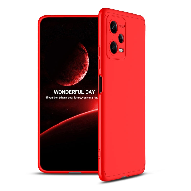 For Xiaomi Redmi Note 12 5G Global GKK Three Stage Splicing Full Coverage PC Phone Case(Red) - Note 12 Cases by GKK | Online Shopping South Africa | PMC Jewellery