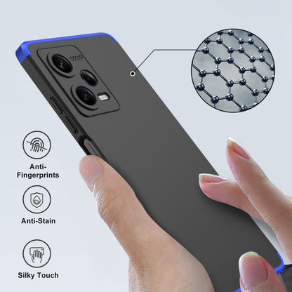 For Xiaomi Redmi Note 12 Pro 5G Global GKK Three Stage Splicing Full Coverage PC Phone Case(Black Blue) - Note 12 Pro Cases by GKK | Online Shopping South Africa | PMC Jewellery