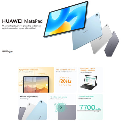 HUAWEI MatePad 11.5 inch 2023 WIFI, 8GB+128GB Diffuse Screen, HarmonyOS 3.1 Qualcomm Snapdragon 7 Gen 1 Octa Core, Not Support Google Play(Silver) - Huawei by Huawei | Online Shopping South Africa | PMC Jewellery | Buy Now Pay Later Mobicred