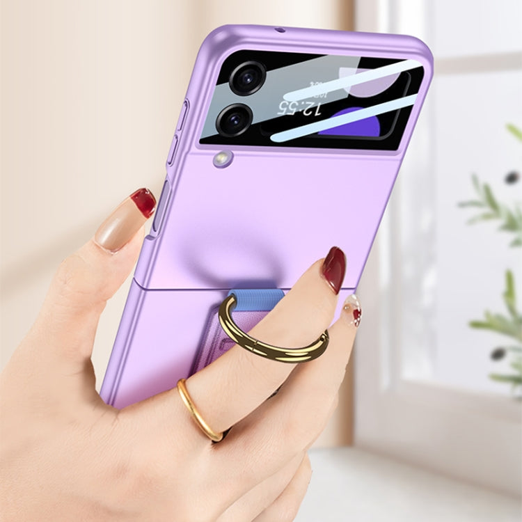 For Samsung Galaxy Z Flip4 5G GKK Integrated Ultrathin Shockproof Phone Case with Ring Wrist Strap(Purple) - Galaxy Z Flip4 5G Cases by GKK | Online Shopping South Africa | PMC Jewellery