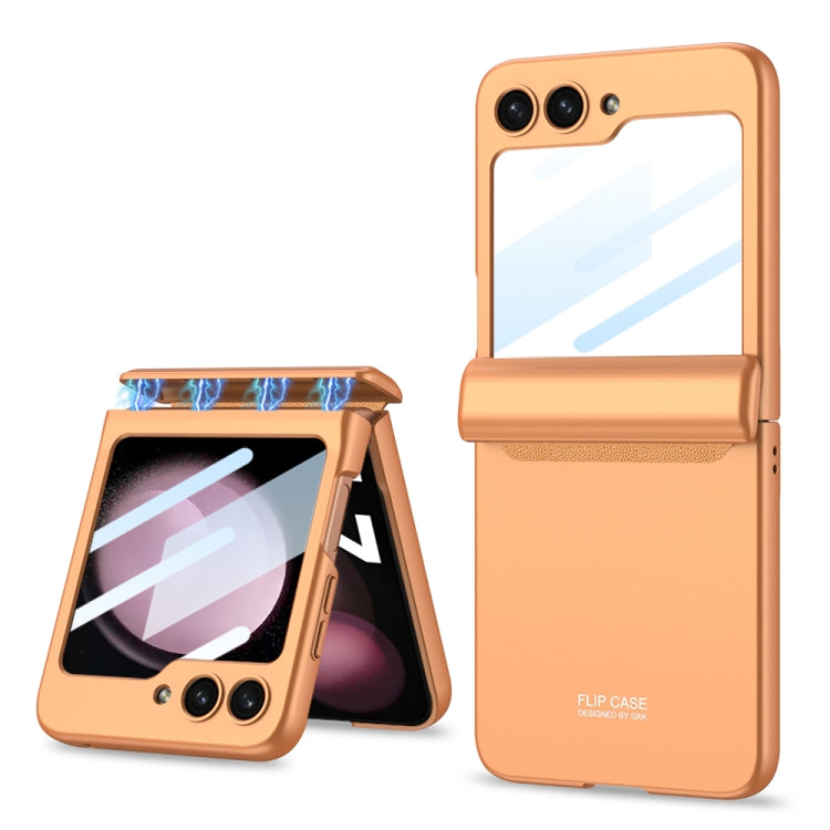 For Samsung Galaxy Z Flip5 GKK Integrated Magnetic Full Coverage Folding Phone Case(Orange) - Galaxy Z Flip5 Cases by GKK | Online Shopping South Africa | PMC Jewellery