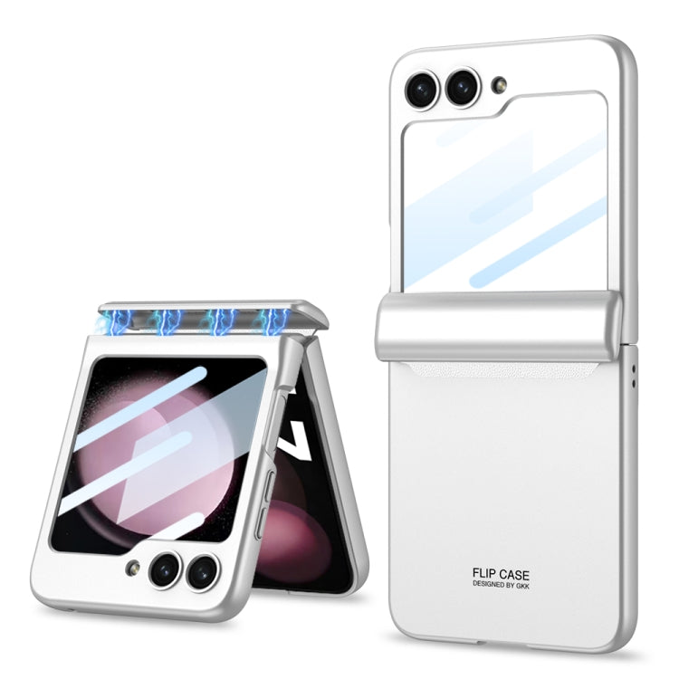 For Samsung Galaxy Z Flip5 GKK Integrated Magnetic Full Coverage Folding Phone Case(Silver) - Galaxy Z Flip5 Cases by GKK | Online Shopping South Africa | PMC Jewellery