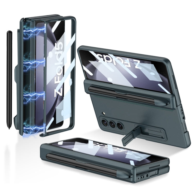 For Samsung Galaxy Z Fold5 GKK Full Coverage Magnetic Fold Hinge Phone Case with Pen Slots(Green) - free shipping - PMC TechLife - Order now!