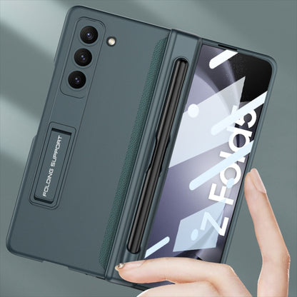 For Samsung Galaxy Z Fold5 GKK Full Coverage Magnetic Fold Hinge Phone Case with Pen Slots(Green) - Galaxy Z Fold5 Cases by GKK | Online Shopping South Africa | PMC Jewellery