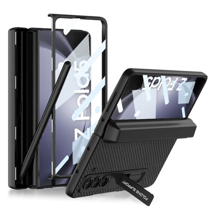 For Samsung Galaxy Z Fold5 GKK Integrated Magnetic Flip Plain Leather Phone Case with Pen Box(Carbon Fiber) - Galaxy Z Fold5 Cases by GKK | Online Shopping South Africa | PMC Jewellery