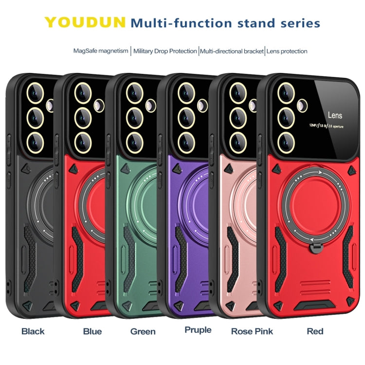 For Samsung Galaxy A34 5G Large Window MagSafe Holder Phone Case(Red) - Galaxy Phone Cases by PMC TechLife | Online Shopping South Africa | PMC TechLife