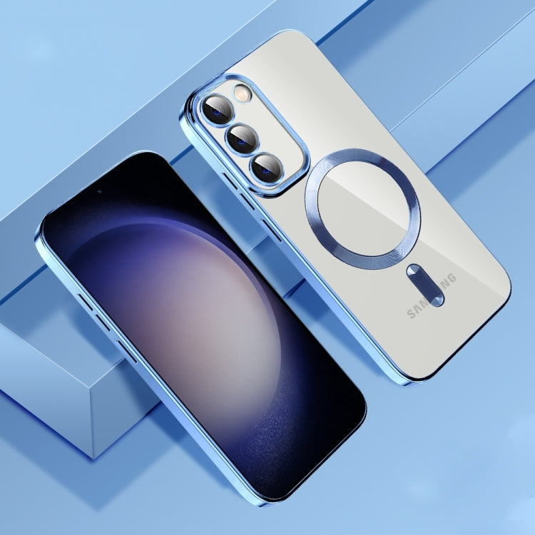 For Samsung Galaxy S20 FE CD Texture Plating TPU MagSafe Phone Case with Lens Film(Sierra Blue) - Galaxy S20 FE Cases by PMC TechLife | Online Shopping South Africa | PMC TechLife