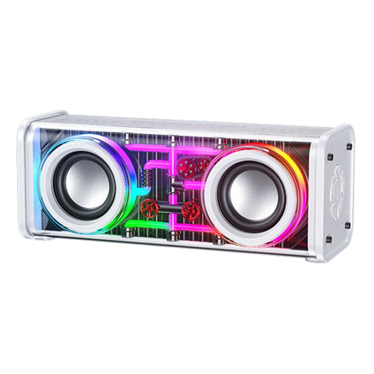 WK D45 10W Dual Speaker Transparent Mecha Bluetooth Speaker(White) - Desktop Speaker by WK | Online Shopping South Africa | PMC Jewellery