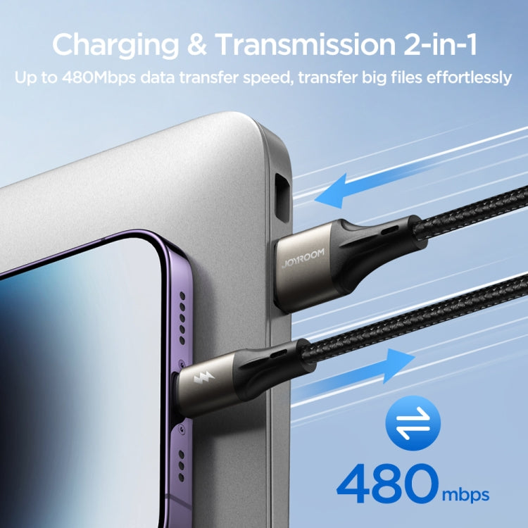 JOYROOM SA25-AL3 3A USB to 8 Pin Fast Charge Data Cable, Length:2m(Black) - Normal Style Cable by JOYROOM | Online Shopping South Africa | PMC TechLife | Buy Now Pay Later Mobicred