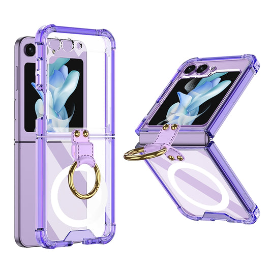 For Samsung Galaxy Z Flip5 GKK MagSafe Airbag Hinge Shockproof Phone Case with Ring Holder(Purple) - Galaxy Z Flip5 Cases by GKK | Online Shopping South Africa | PMC Jewellery