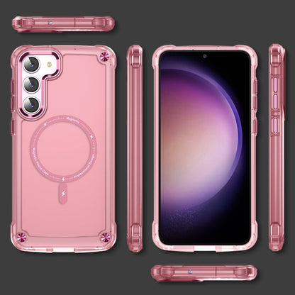 For Samsung Galaxy S23 5G Skin Feel TPU + PC MagSafe Magnetic Phone Case(Transparent Pink) - Galaxy S23 5G Cases by PMC Jewellery | Online Shopping South Africa | PMC Jewellery