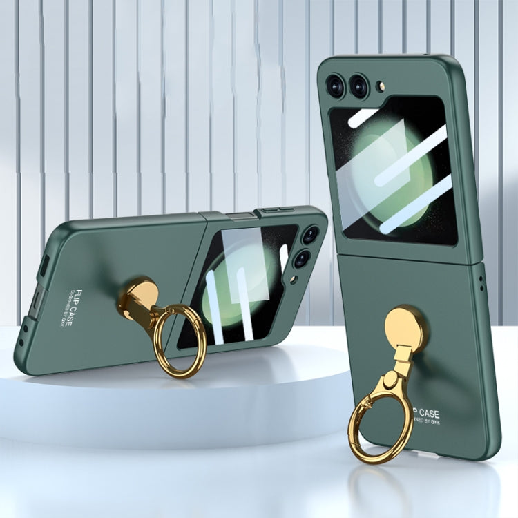 For Samsung Galaxy Z Flip5 GKK Ultra-thin Triaxial Ring Holder PC Phone Case(Green) - Galaxy Z Flip5 Cases by GKK | Online Shopping South Africa | PMC Jewellery