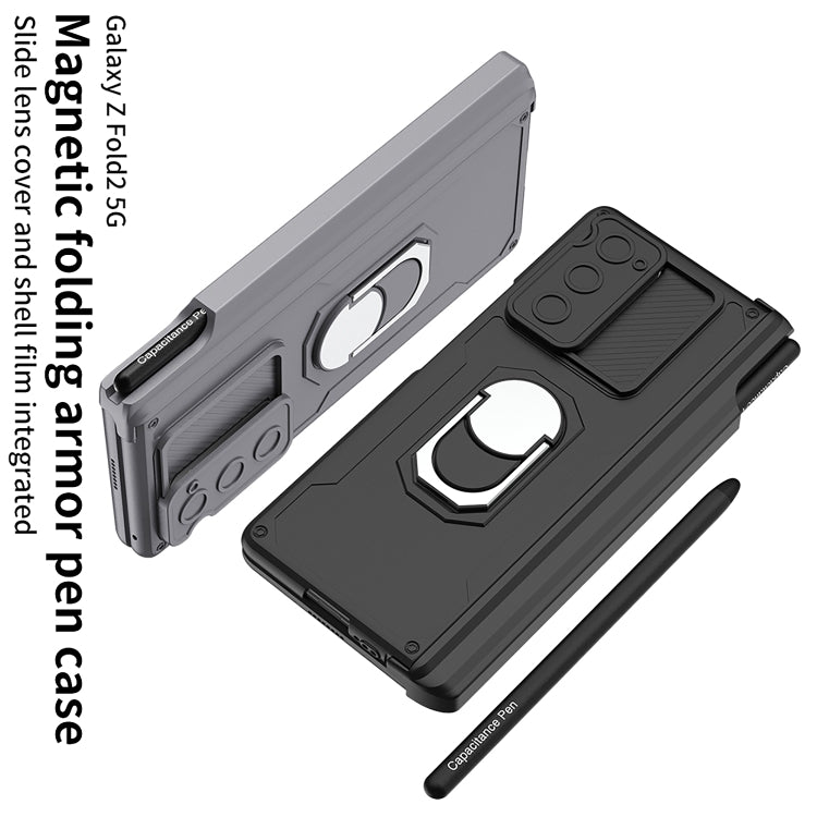 For Samsung Galaxy Z Fold2 GKK Integrated Folding Armored Shell PC Phone Case with Pen Box(Green) - free shipping - PMC TechLife - Order now!