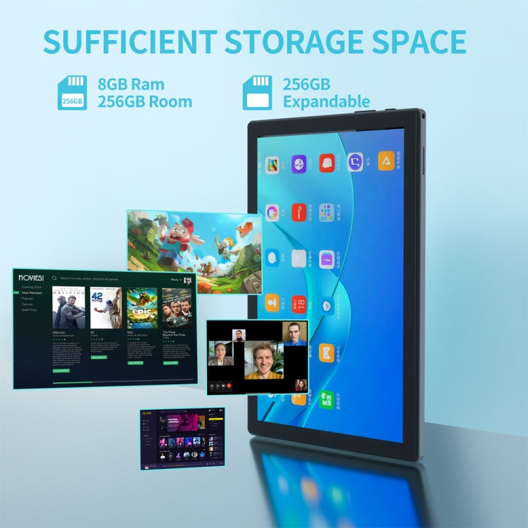 BDF P70 4G LTE Tablet PC 10.1 inch, 8GB+256GB, Android 12 MTK6762 Octa Core, Support Dual SIM, EU Plug(Gold) - free shipping - PMC TechLife - Order now!