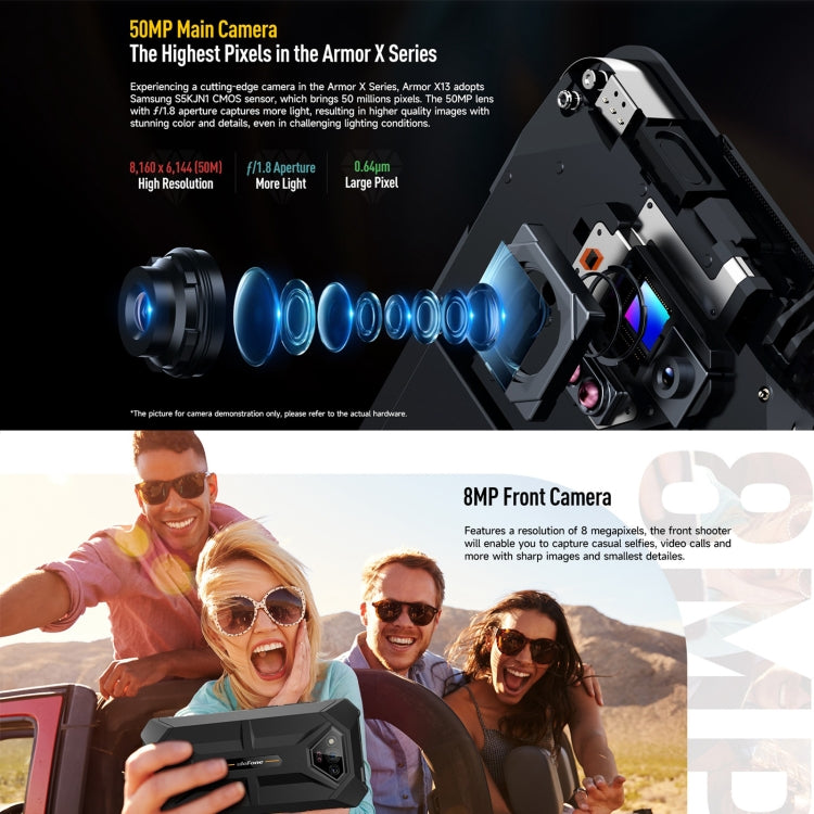 Ulefone Armor X13, 6GB+64GB, IP68/IP69K Rugged Phone, 6.52 inch Android 13 MediaTek Helio G36 Octa Core, Network: 4G, NFC, OTG(All Black) - Ulefone by Ulefone | Online Shopping South Africa | PMC Jewellery | Buy Now Pay Later Mobicred