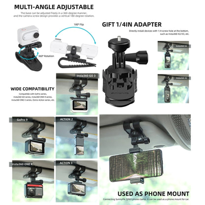 Sunnylife ZJ585 Sun Visor Camera Mount Quick Release Holder 360 Degree Rotating Vlog Bracket(Black) - Case & Bags by Sunnylife | Online Shopping South Africa | PMC Jewellery