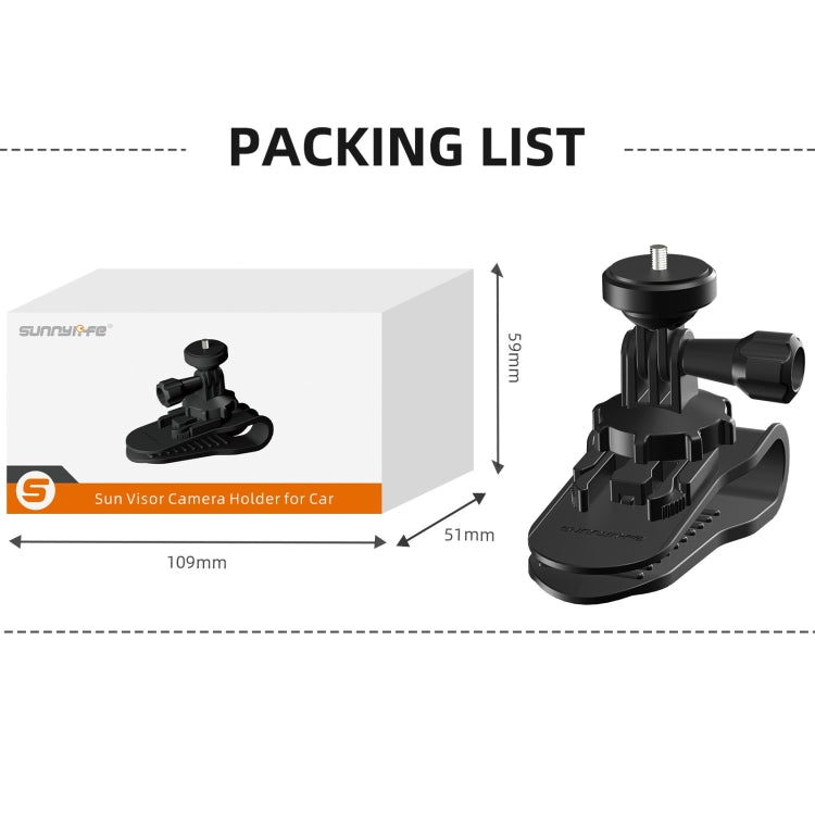 Sunnylife ZJ585 Sun Visor Camera Mount Quick Release Holder 360 Degree Rotating Vlog Bracket(Black) - Case & Bags by Sunnylife | Online Shopping South Africa | PMC Jewellery