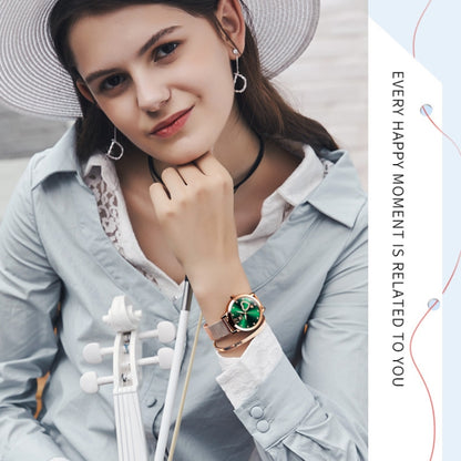 OLEVS 5189 Women Heart Shape Waterproof Quartz Watch(Green) - Metal Strap Watches by OLEVS | Online Shopping South Africa | PMC Jewellery