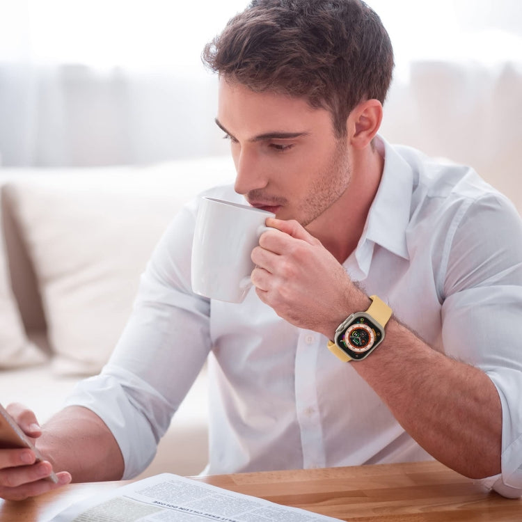 For Apple Watch 8 45mm Pin Buckle Silicone Watch Band(Light Orange) - Watch Bands by PMC TechLife | Online Shopping South Africa | PMC TechLife